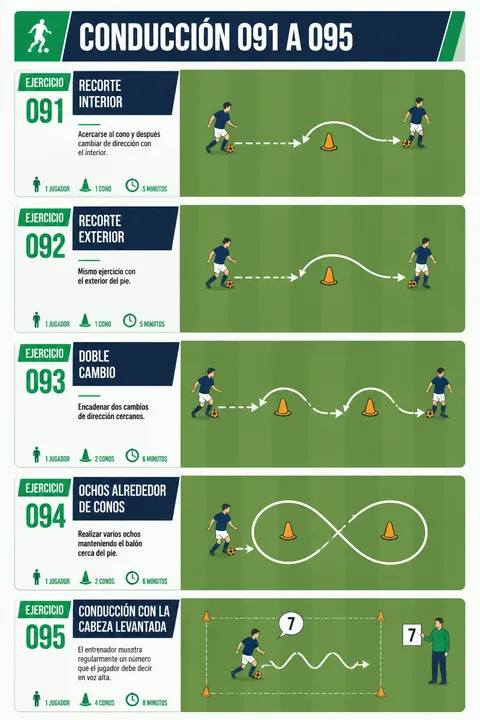 Exercices de conduite de balle 91 à 95